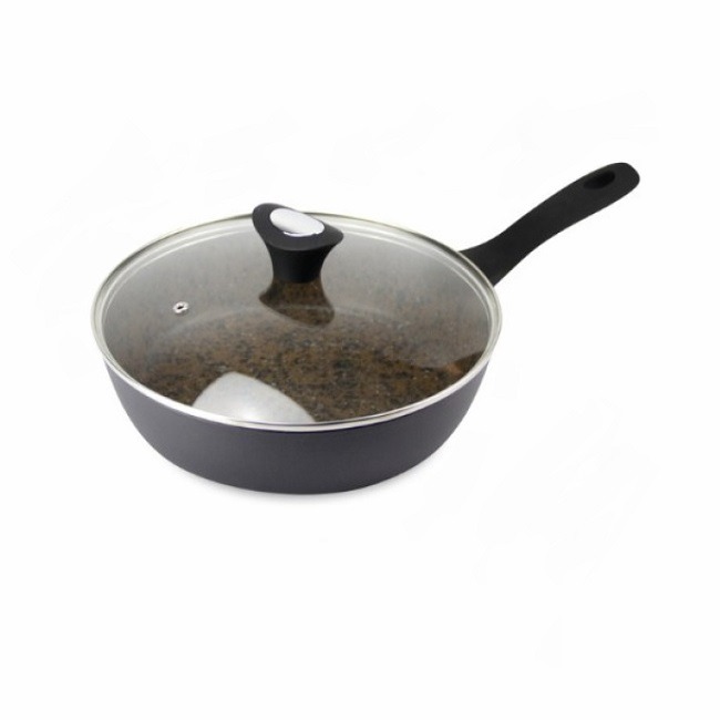 фото Kl-4072c-22 сковорода с гранитным покрытием с крышкой 22см kelli (1x6)