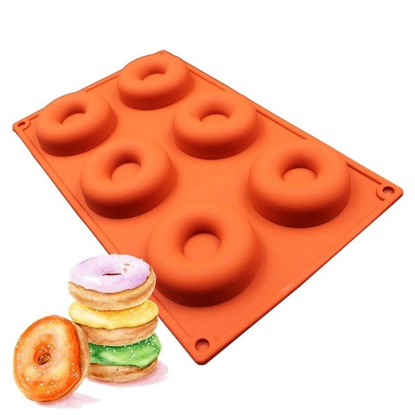 

Силиконовая форма для выпечки и заморозки - Пончик, цвет микс