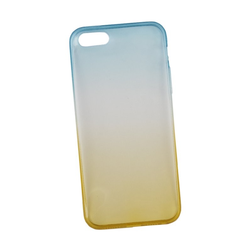 

Силиконовая крышка «LP» для iPhone 5/5s/SE (градиент желтый/синий) коробка