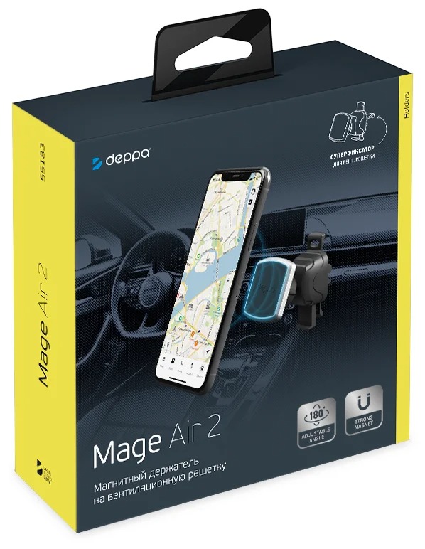 фото Автомобильный держатель mage air 2 для смартфонов, магнитный, крепление на вентиляционную решеткуdep