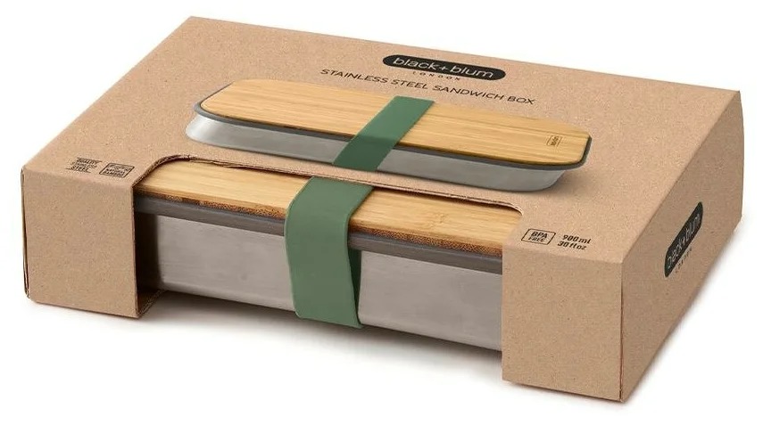 

Black + blum Ланч-бокс Stainless Steel Sandwich Box, 15x22 см, olive