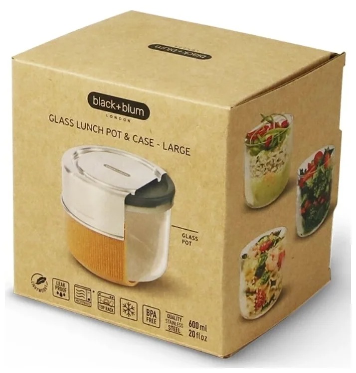 

Black + blum Ланч-бокс Glass Lunch Pot Large, 12x12 см, almond