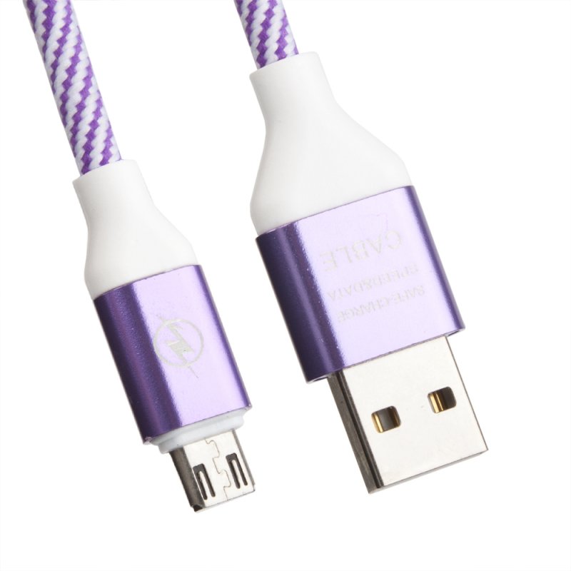 

USB кабель «LP» Micro USB «Волны» (сиреневый/белый/европакет)