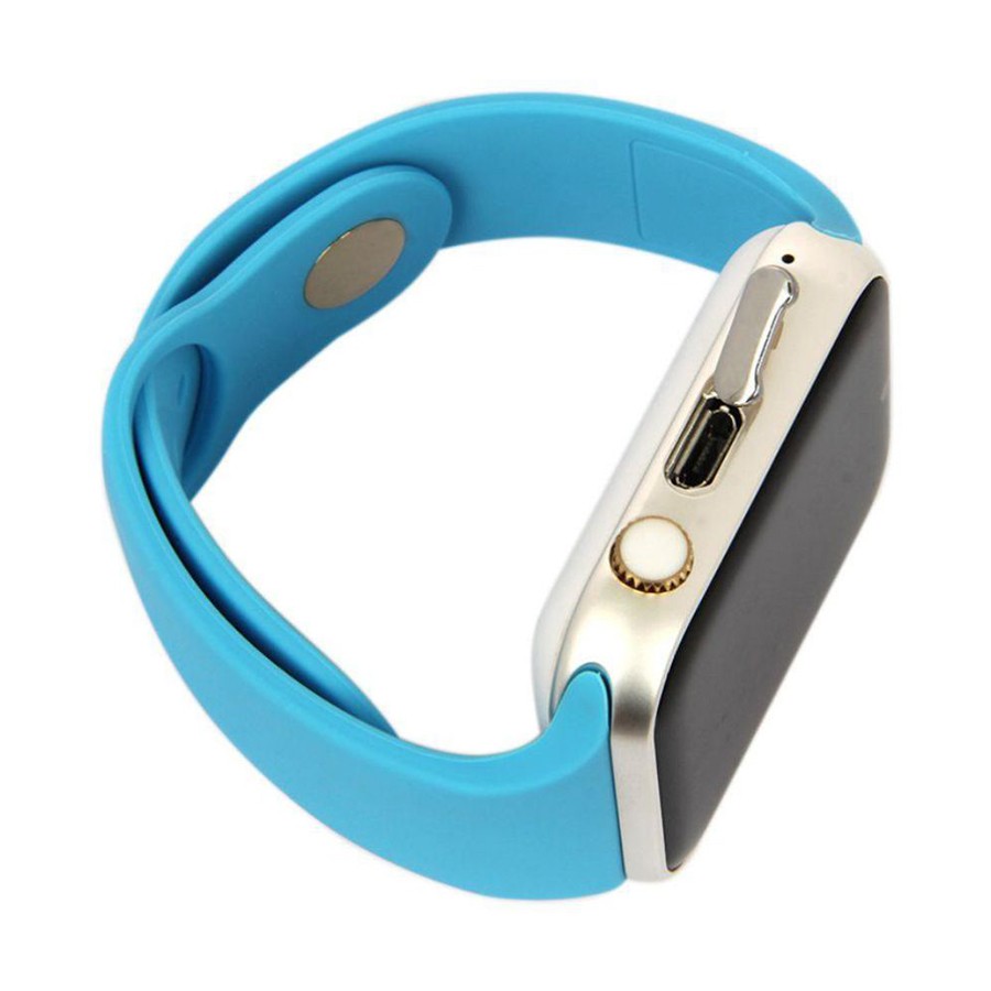 Умные часы Smart Watch A1 Серебро Голубой ремешок