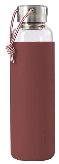 фото Бутылка для воды black + blum glass water bottle 600 мл стекло, металл, силикон burgundy