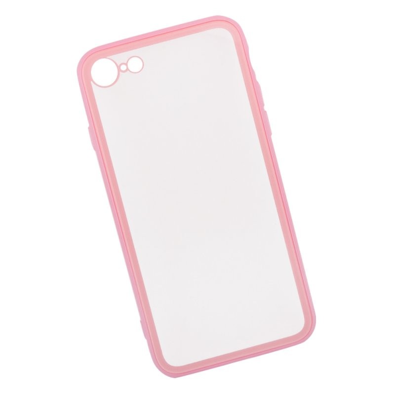 

Защитная крышка «LP» для iPhone SE 2/8/7 «Glass Case» с розовой рамкой (прозрачное стекло/коробка)