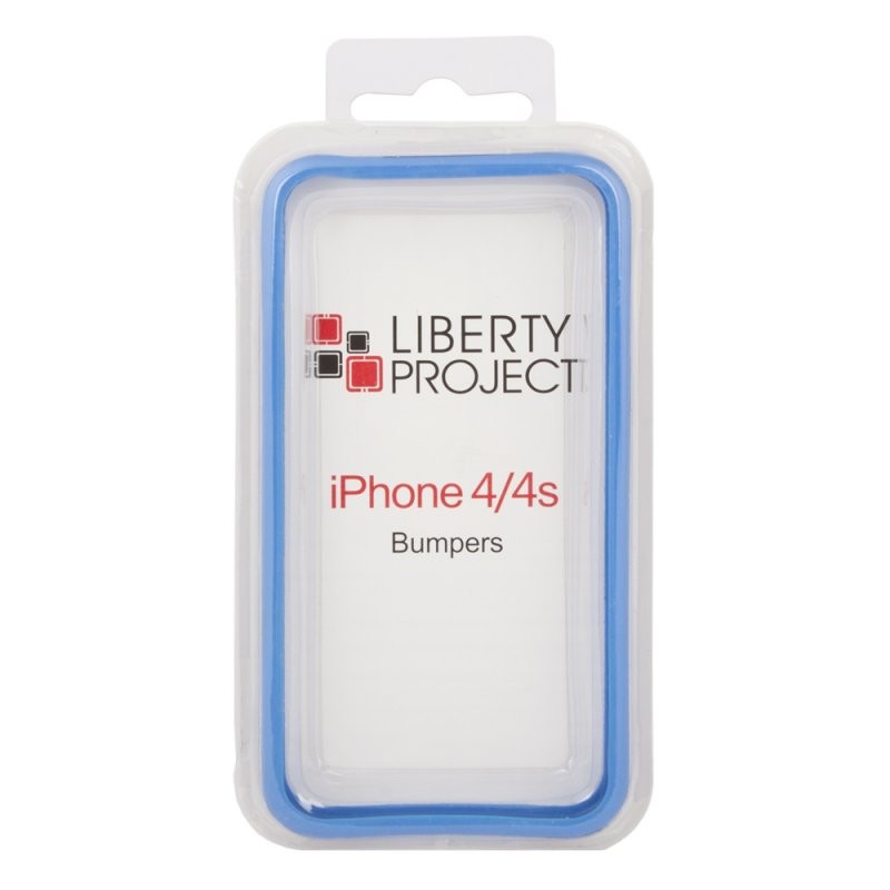 фото Чехол/накладка «lp» bumpers для iphone 4/4s (синий) блистер
