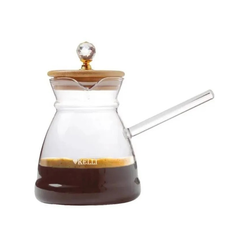 Жаропрочный стеклянный чайник-турка KELLI KL-3230 0,6 л.