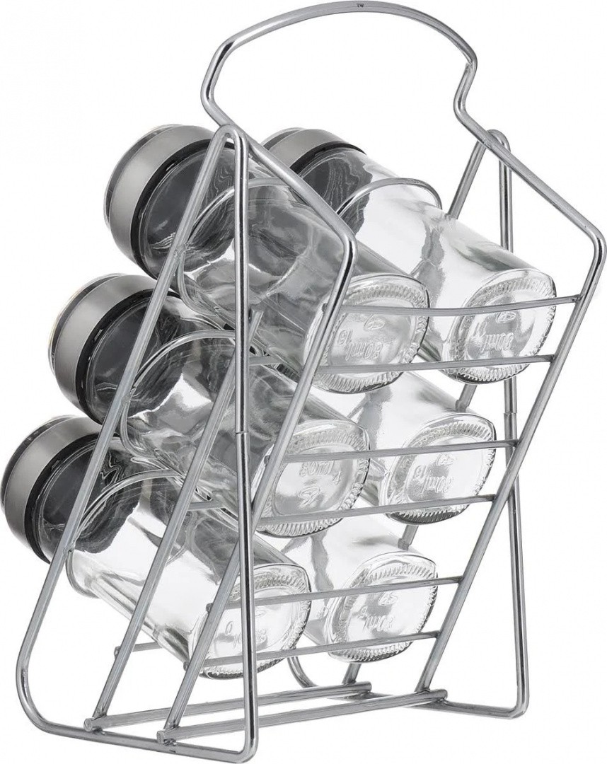 фото Nadoba набор для специй на наклонной подставке petra прозрачный/серебристый