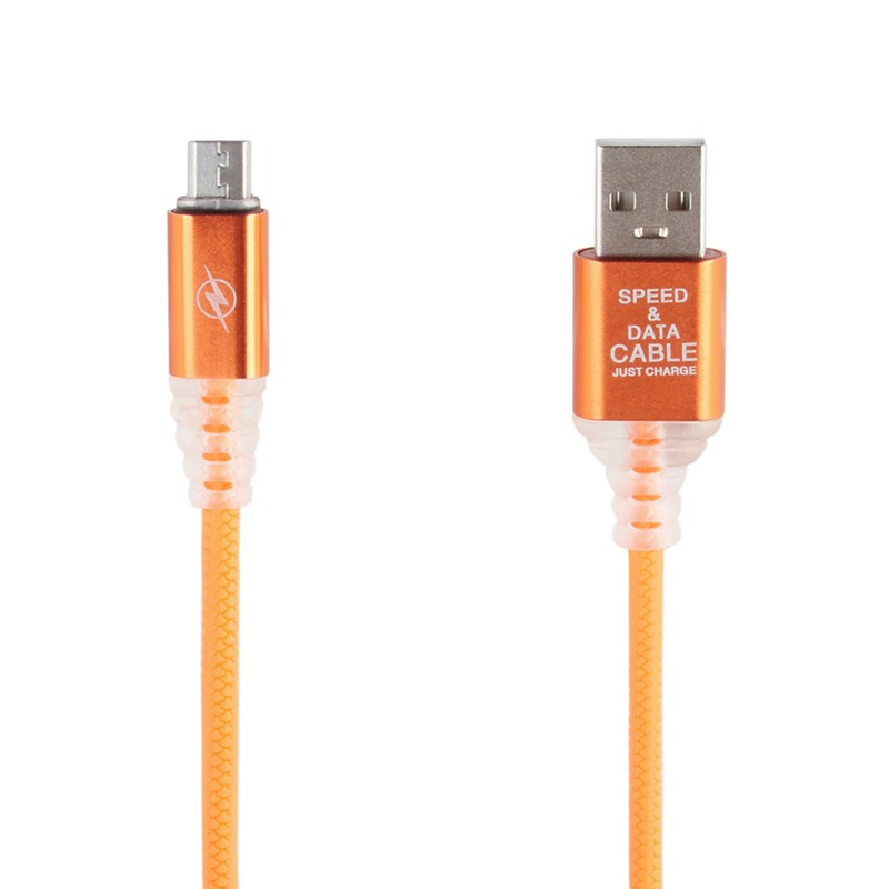 

USB кабель «LP» Micro USB «Змея» LED TPE (оранжевый/блистер)