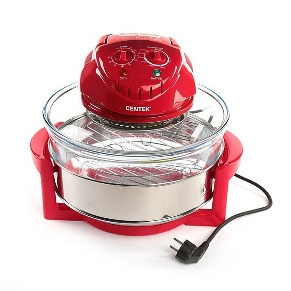 

Аэрогриль Centek CT-1456 RED 12+5л 1400Вт, таймер 90 мин, max 250°, 2 решетки