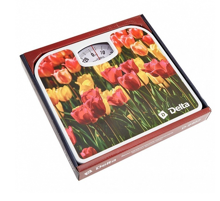 Весы DELTA D-9407 Тюльпаны, 130кг рисунок от MELEON