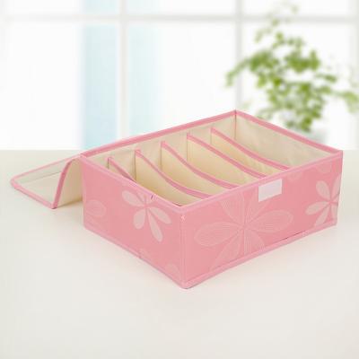 

Короб для хранения вещей с 6-ю секциями, 31х24х12 см, розовый