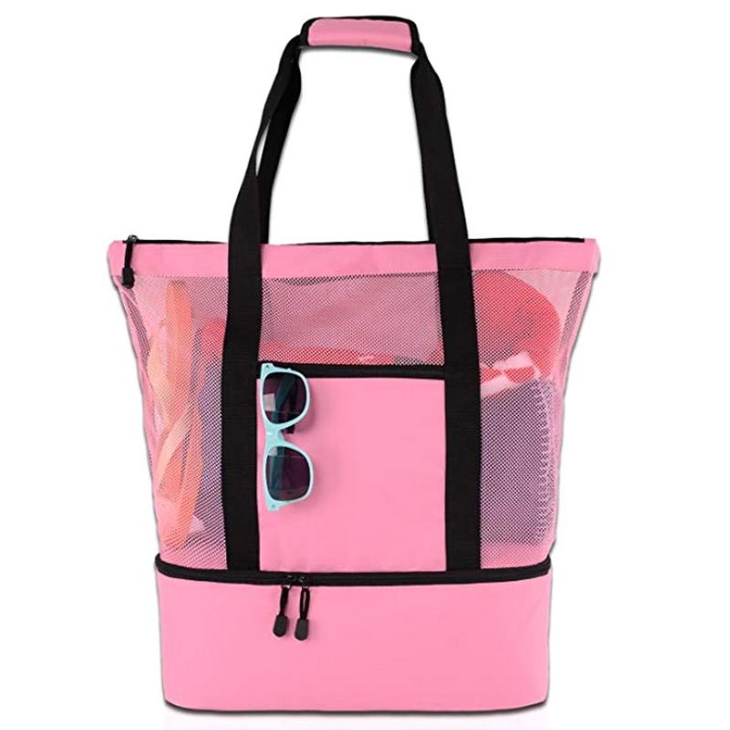 фото Складная пляжная сумка-холодильник, розовый
