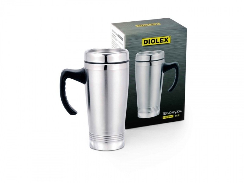 

Термокружка Diolex DXM-500-1 (P) 0,45л, с крышкой, нержавеющая сталь, пластик