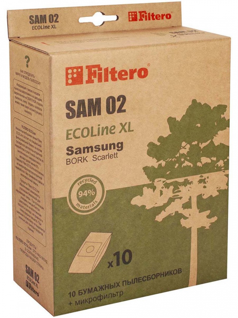 

Пылесборники Filtero SAM 02 ECOLine XL (бумажные), 10 шт + микрофильтр