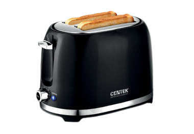 

Тостер Centek СТ-1432 BLACK 850Вт, 7 ур. прожарки, 2 тоста, поддон, стоп, подогрев, разморозка
