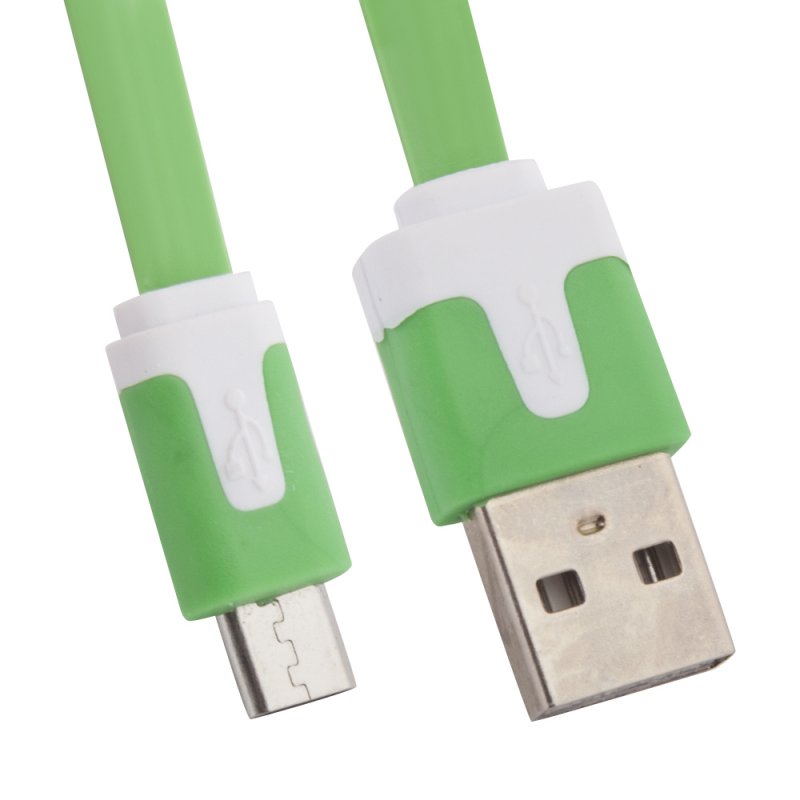 

USB кабель «LP» Micro USB плоский узкий (зеленый/европакет)