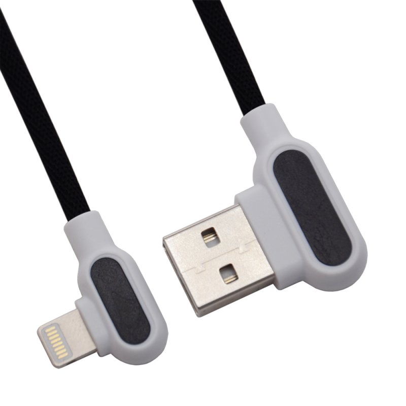 

USB кабель Zetton USB SyncCharge Round Fabric Corner Cable USB to Lightning черный (ZTUSBRFCBKA8)