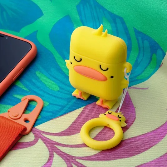 фото Чехол силиконовый funny animals deppa для наушников apple airpods желтый