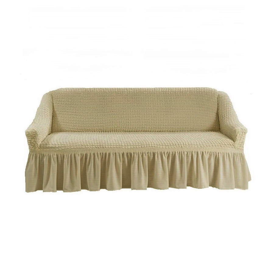 фото Чехол на диван универсальный на резинке, бежевый