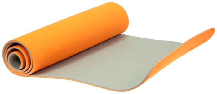 Коврик для йоги BRADEX SF 0402/SF 0403, 183х61х0.6 см оранжевый/серый
