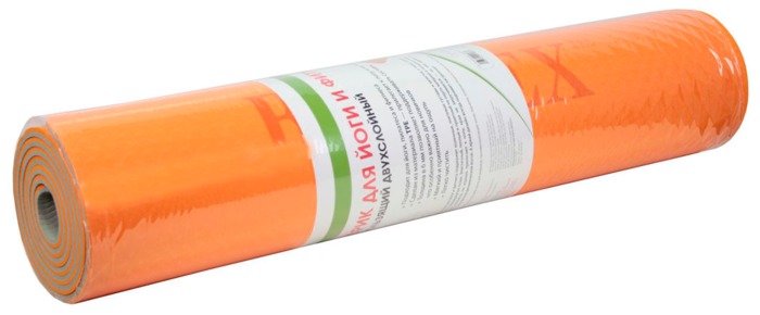 фото Коврик для йоги bradex sf 0402/sf 0403, 183х61х0.6 см оранжевый/серый