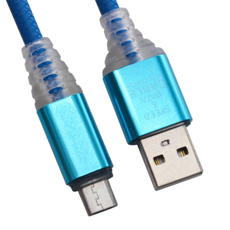 

USB кабель «LP» Micro USB «Змея» LED TPE (синий/блистер)