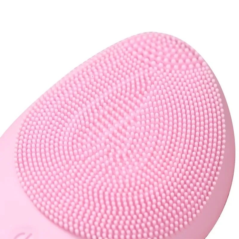 фото Электрическая силиконовая щетка-массажер для чистки лица sonic facial brush, светло-розовый