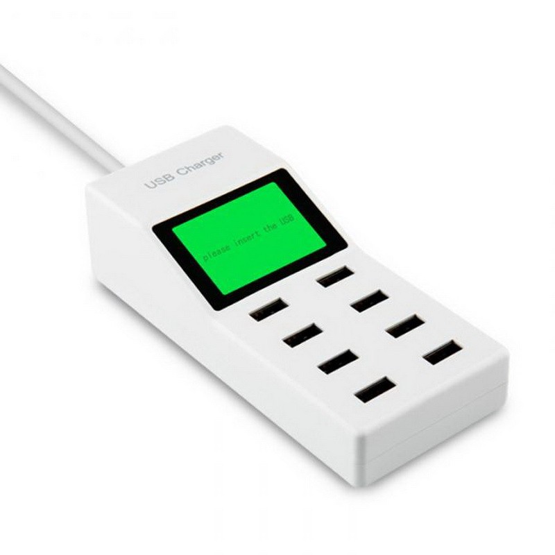 Зарядное устройство с дисплеем, 8 USB портов Зарядное устройство с дисплеем, 8 USB портов