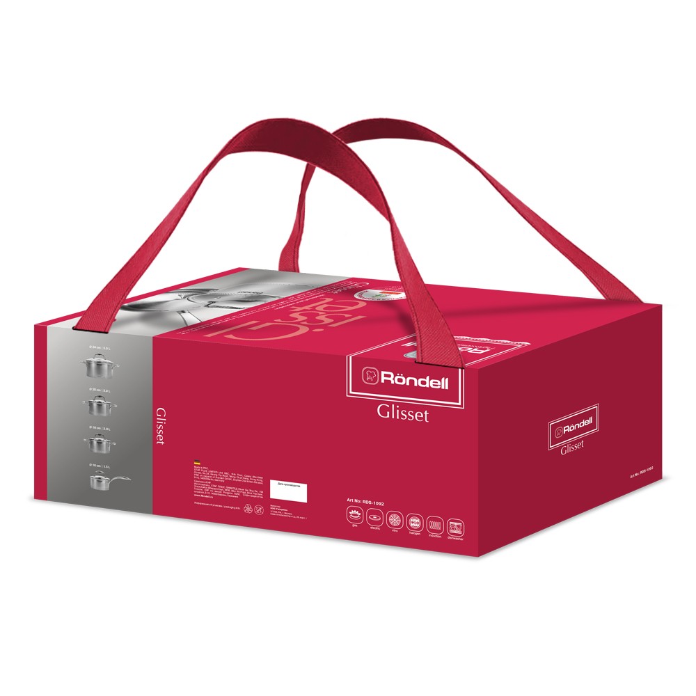 фото Набор посуды rondell glisset rds-1092 8 пр. серебристый