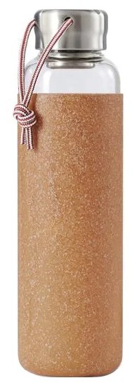 фото Бутылка для воды black + blum glass water bottle 600 мл стекло, металл, силикон almond