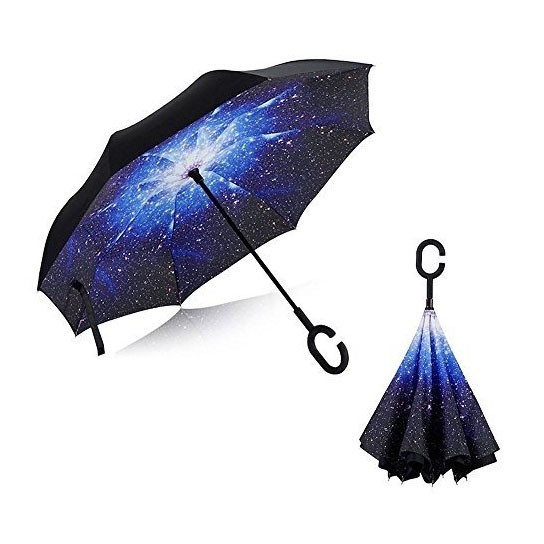 

Зонт наоборот (обратный зонт) Up-brella, полуавтомат, звездная ночь