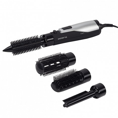 

Фен-расческа Polaris PHS-0854 (800W, 3нас, прорез.корпус)черный/серебро