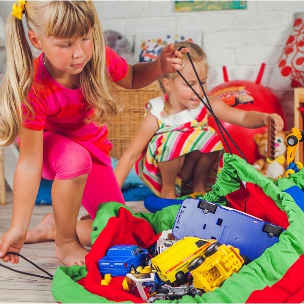 Сумка-коврик для игрушек Toy Bag, 150 см, Сине-Красный