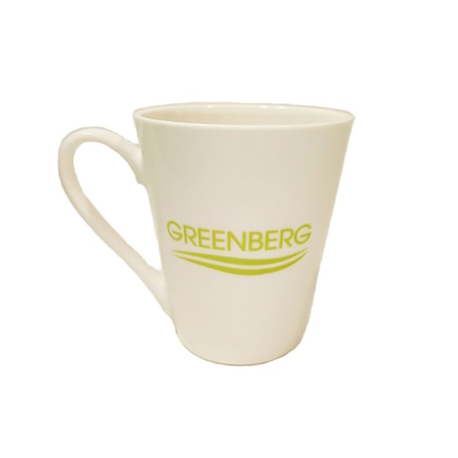 

Кружка Greenberg GB-001 300мл белая керамическая с лого