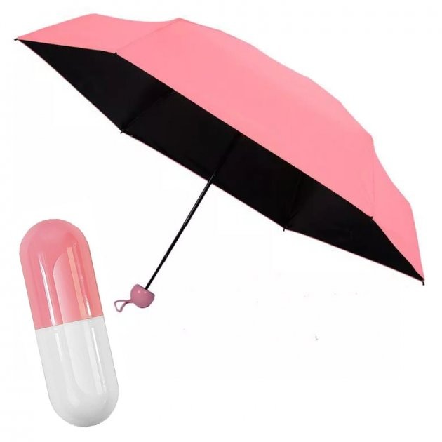 Карманный зонт в футляре Капсула, розовый от MELEON