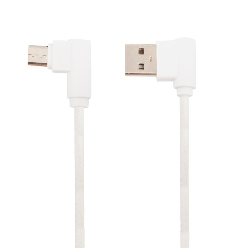 

USB кабель «LP» Micro USB L-коннектор «Круглый шнурок» (белый/коробка)