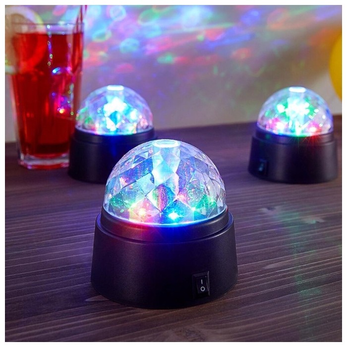фото Vegas шар диско, 6 разноцветных led ламп, 9*9 см, 3*аа
