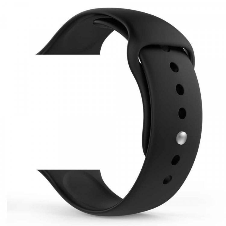 Ремешок Band Silicone для Apple Watch 38/40 mm, силиконовый, черный, Deppa