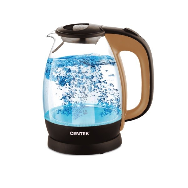 

Чайник электрический Centek CT-0056 стеклянный, 1.7л, кофейно-бежевый,2200Вт