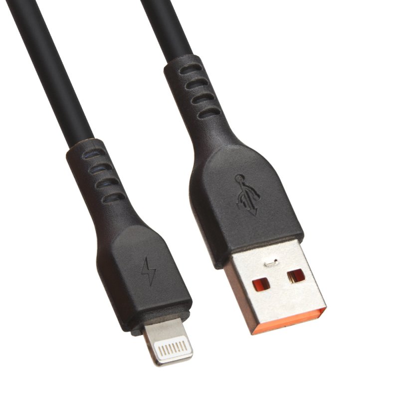 

USB кабель «LP» для Apple Lightning 8-pin «Extra» TPE (черный/коробка)