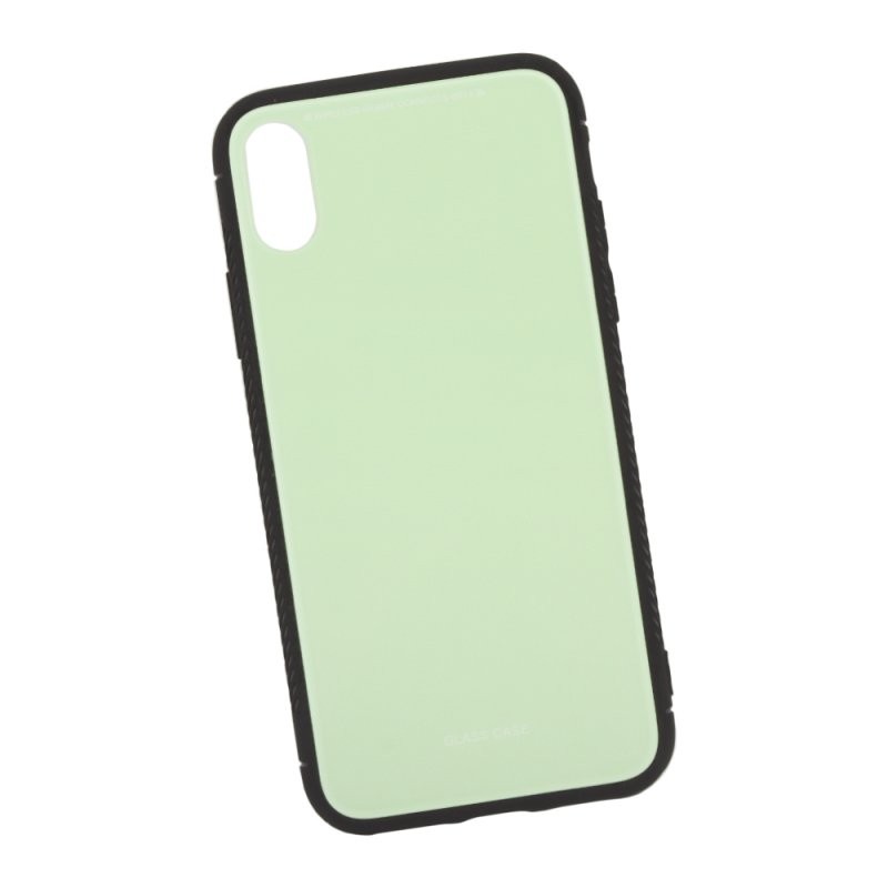 

Защитная крышка «LP» для iPhone X/Xs «Glass Case» (салатовое стекло/коробка)