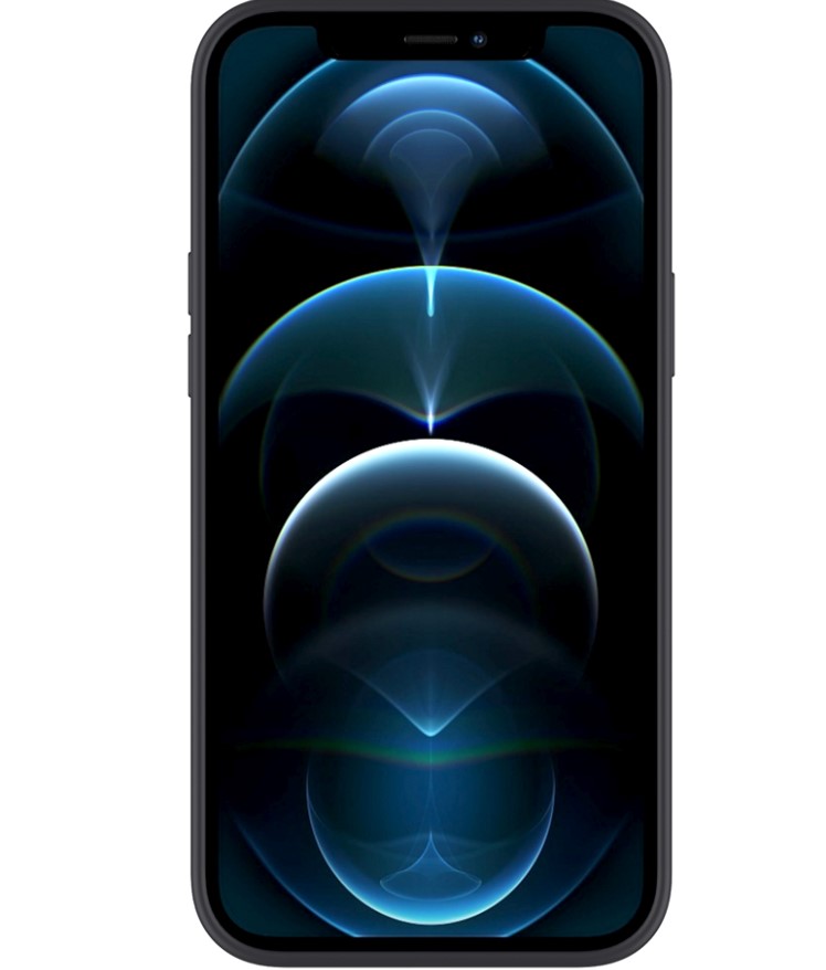 фото Накладка soft silicone для apple iphone 12 pro max, черный, pet синий, deppa