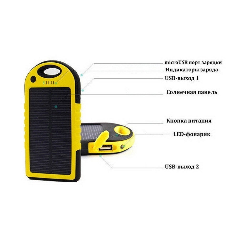 Solar Power Bank 5000 mAh - аккумулятор на солнечной батарее от MELEON