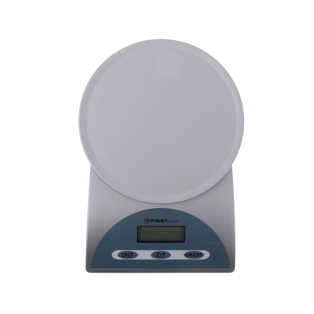 Весы кухонные FIRST, электр., 5 кг, 1 гр., тарокомпенсация, Silver 6405