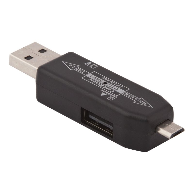 

USB/Micro USB OTG Картридер «LP» слоты Micro SD/USB (черный/коробка)