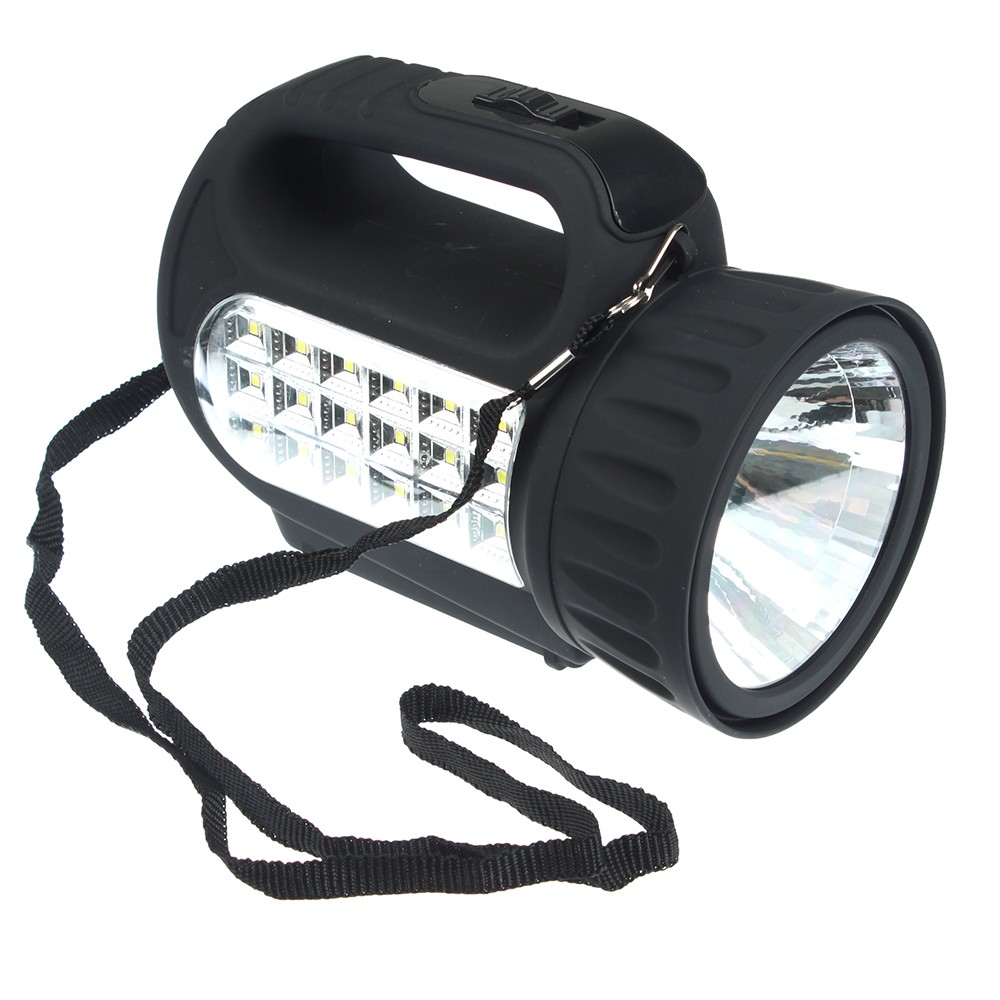 фото Фонарь - чингисхан , прожектор аккумуляторный, 18 smd + 1 вт, led, шнур 220в, 18x11 см