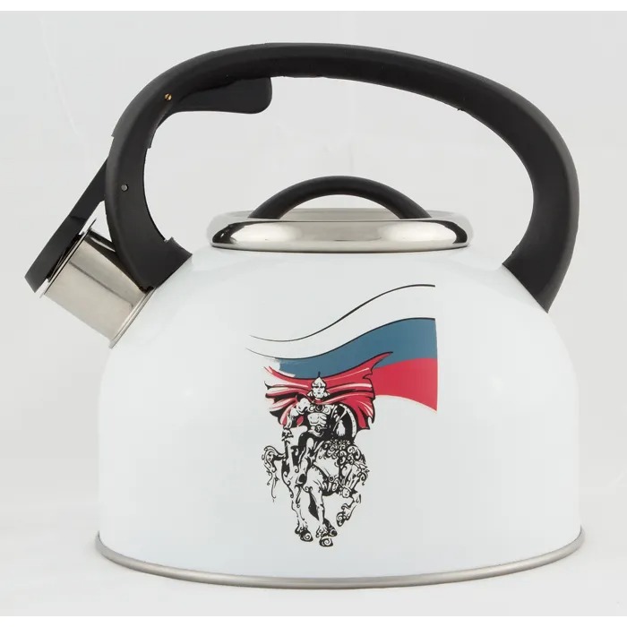 

Mallony Чайник со свистком Русский богатырь, 2.5 л, белый