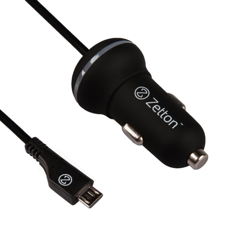 

АЗУ с кабелем Micro USB и выходом USB ток зарядки 2,1А Zetton (ZTCC2AMC)